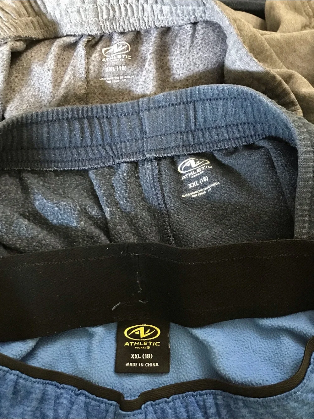 Athletic Works Boys' Jogger Pants in Blue Gray Navy Size XXL 18